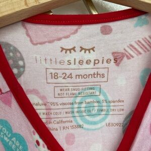 little sleepies pink heart toddler pajamas